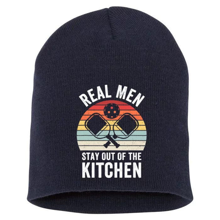 Real Stay Out of the Kitchen Funny Pickleball Vintage Short Acrylic Beanie