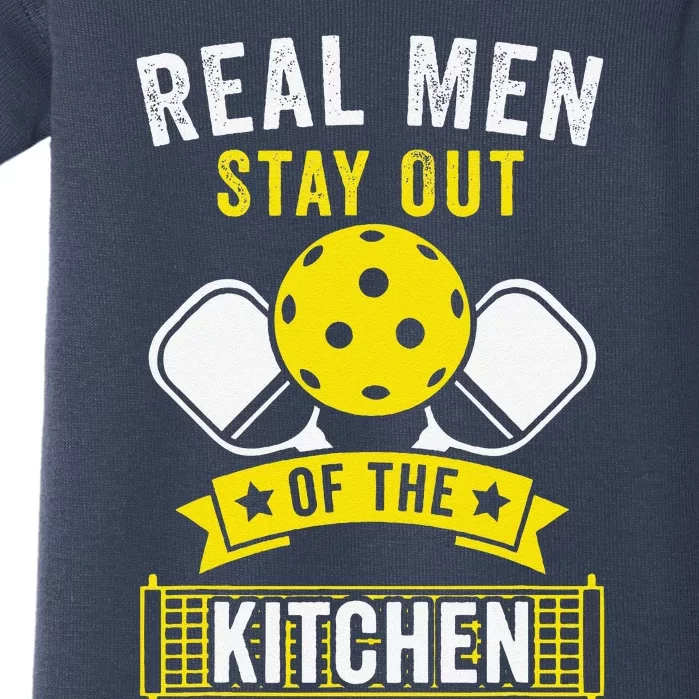 Real Stay Out Of The Kitchen Funny Pickleball Baby Bodysuit