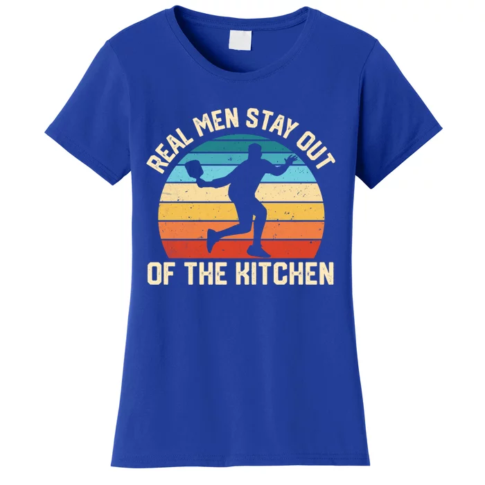 Real Stay Out Of The Kitchen Funny Pickleball Retro Cute Gift Women's T-Shirt