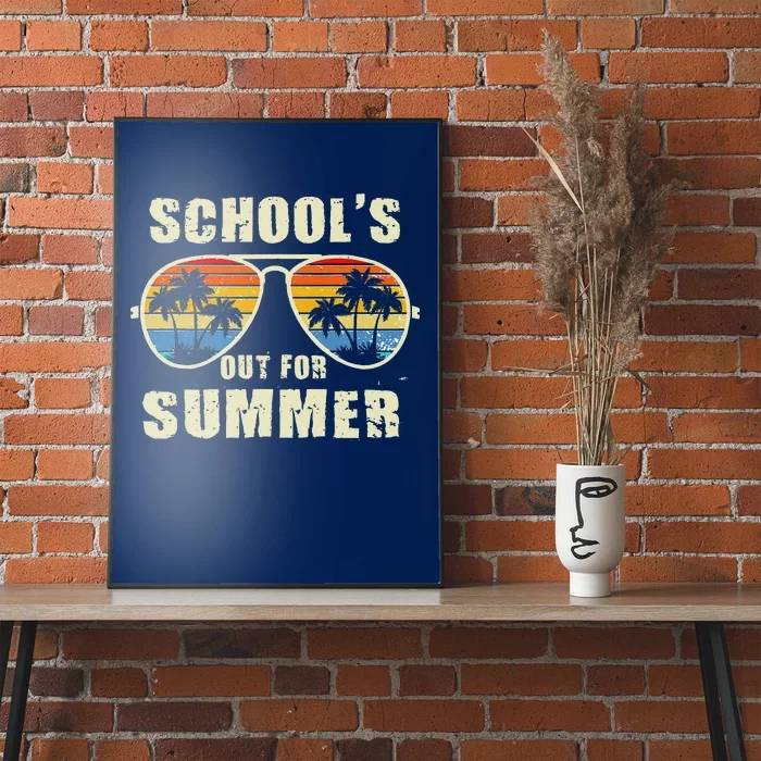 Retro Schools Out For Summer Last Day Of School Teacher Boy Poster