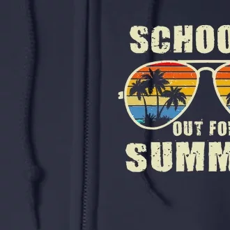 Retro Schools Out For Summer Last Day Of School Teacher Boy Full Zip Hoodie