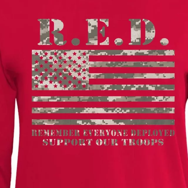 RED Support Our Troops Wear Red On Friday Military Womens Cotton Relaxed Long Sleeve T-Shirt