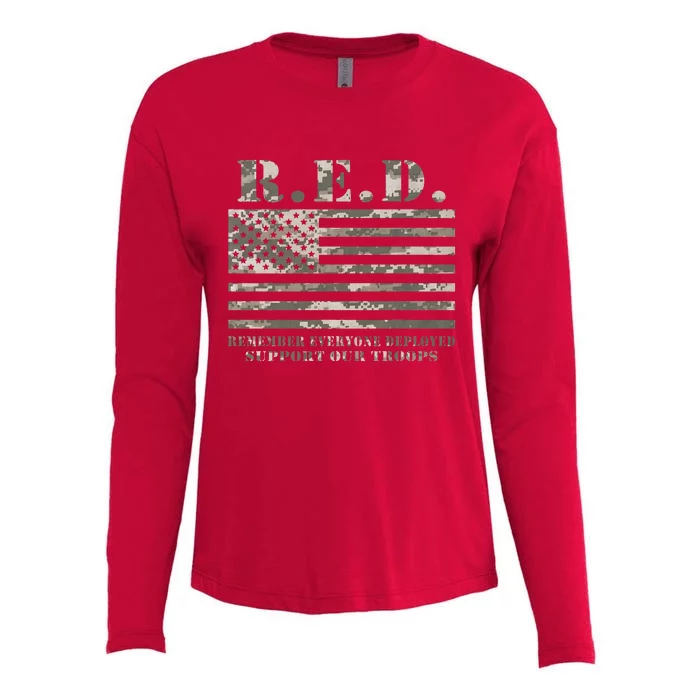 RED Support Our Troops Wear Red On Friday Military Womens Cotton Relaxed Long Sleeve T-Shirt