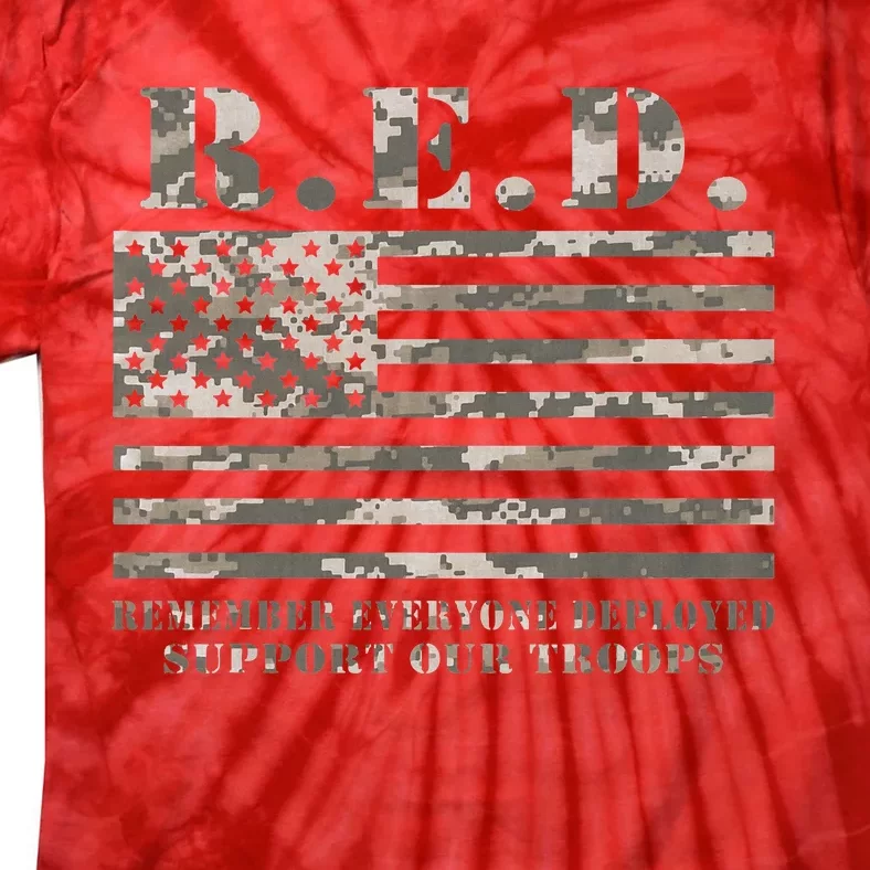 RED Support Our Troops Wear Red On Friday Military Tie-Dye T-Shirt