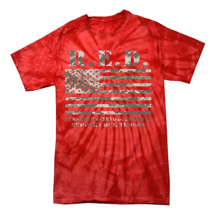 RED Support Our Troops Wear Red On Friday Military Tie-Dye T-Shirt