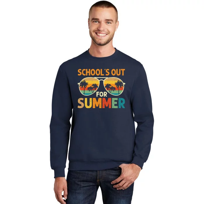 Retro Schools Out For Summer Last Day Of School Teacher Boy Tall Sweatshirt