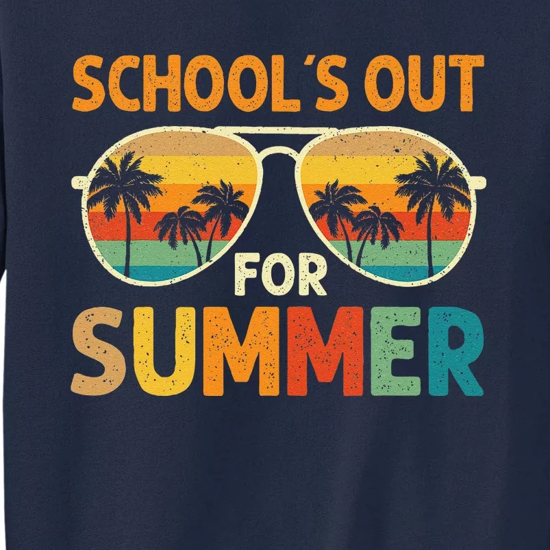 Retro Schools Out For Summer Last Day Of School Teacher Boy Tall Sweatshirt