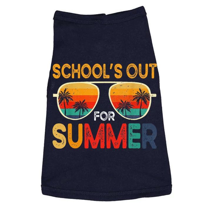 Retro Schools Out For Summer Last Day Of School Teacher Boy Doggie Tank