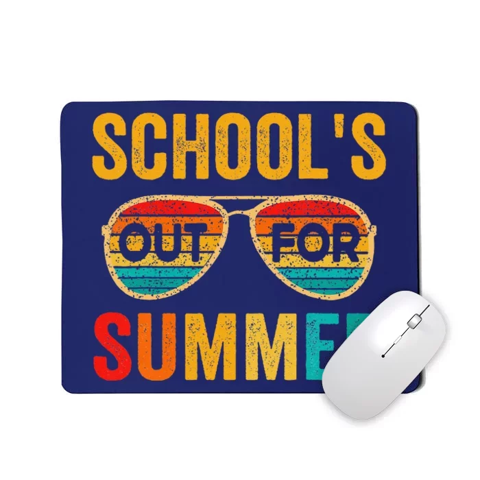 Retro Schools Out For Summer Last Day Of School Teacher Boy Mousepad