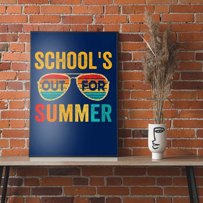 Retro Schools Out For Summer Last Day Of School Teacher Boy Poster