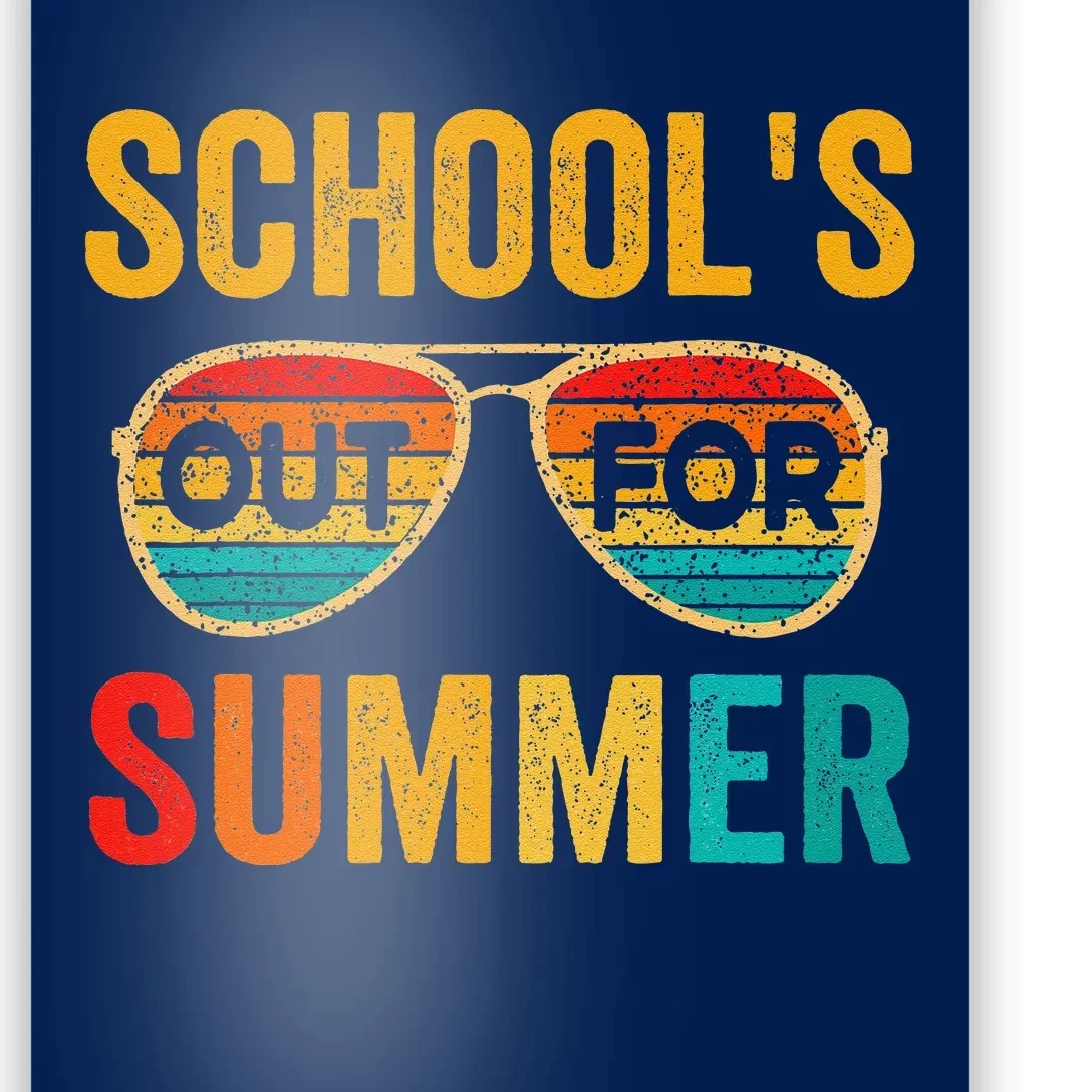 Retro Schools Out For Summer Last Day Of School Teacher Boy Poster