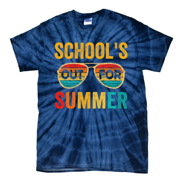 Retro Schools Out For Summer Last Day Of School Teacher Boy Tie-Dye T-Shirt