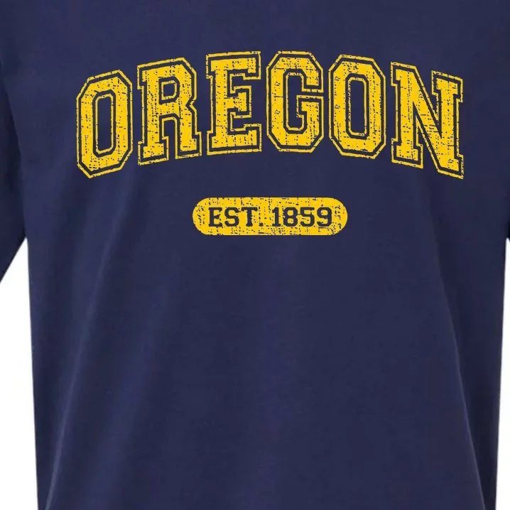 Retro Schoolstyle Oregon 1859 Distressed Sueded Cloud Jersey T-Shirt