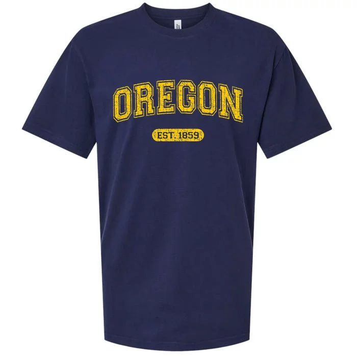 Retro Schoolstyle Oregon 1859 Distressed Sueded Cloud Jersey T-Shirt