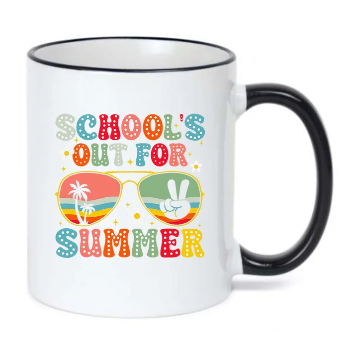 Retro Schools Out For Summer Last Day Of School Teacher Black Color Changing Mug