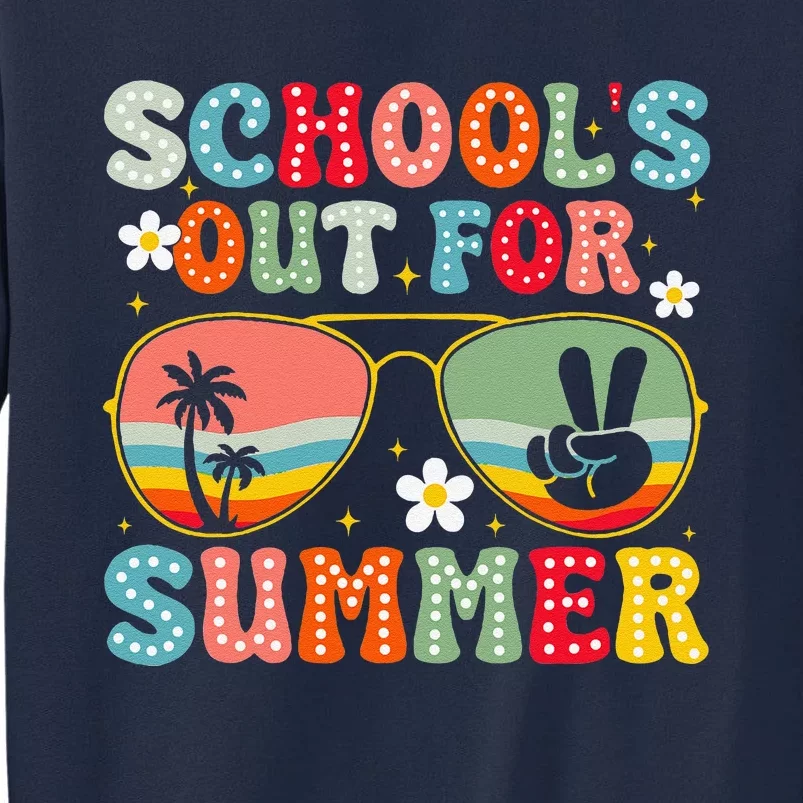 Retro Schools Out For Summer Last Day Of School Teacher Tall Sweatshirt