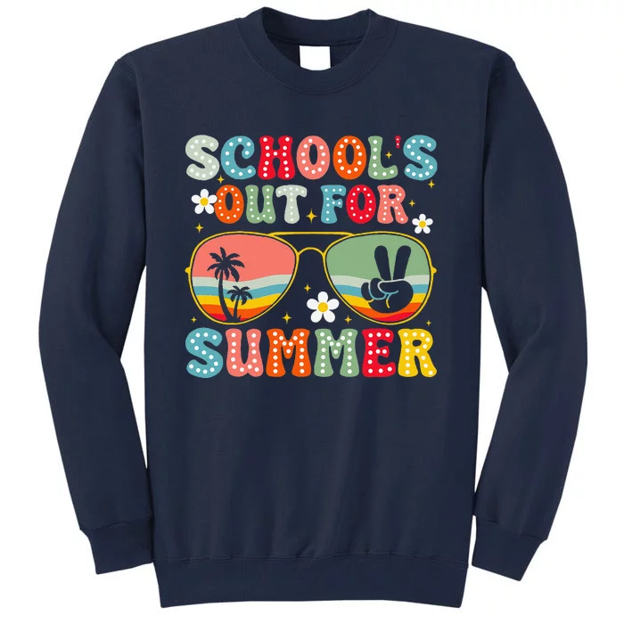 Retro Schools Out For Summer Last Day Of School Teacher Tall Sweatshirt