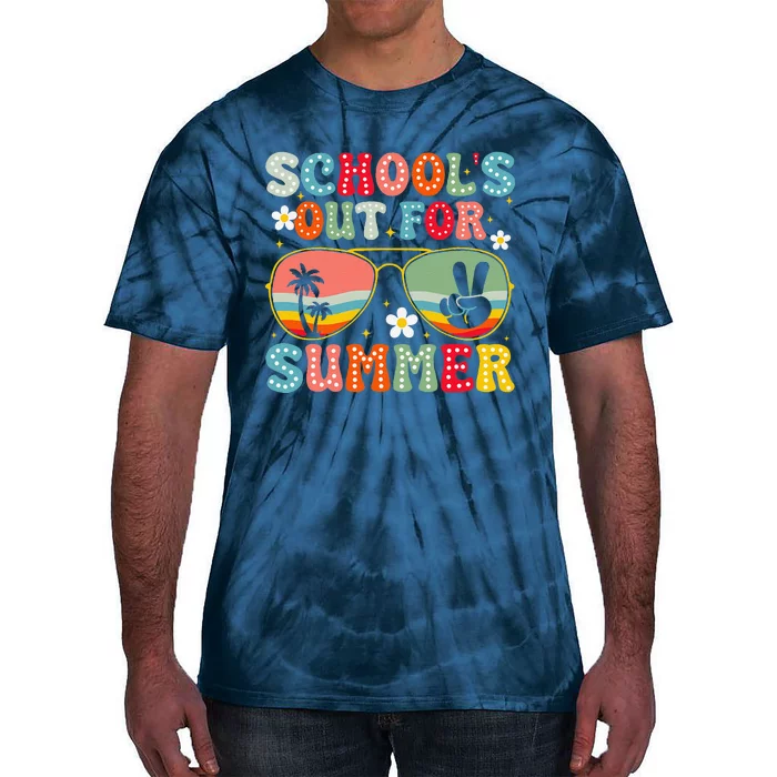 Retro Schools Out For Summer Last Day Of School Teacher Tie-Dye T-Shirt