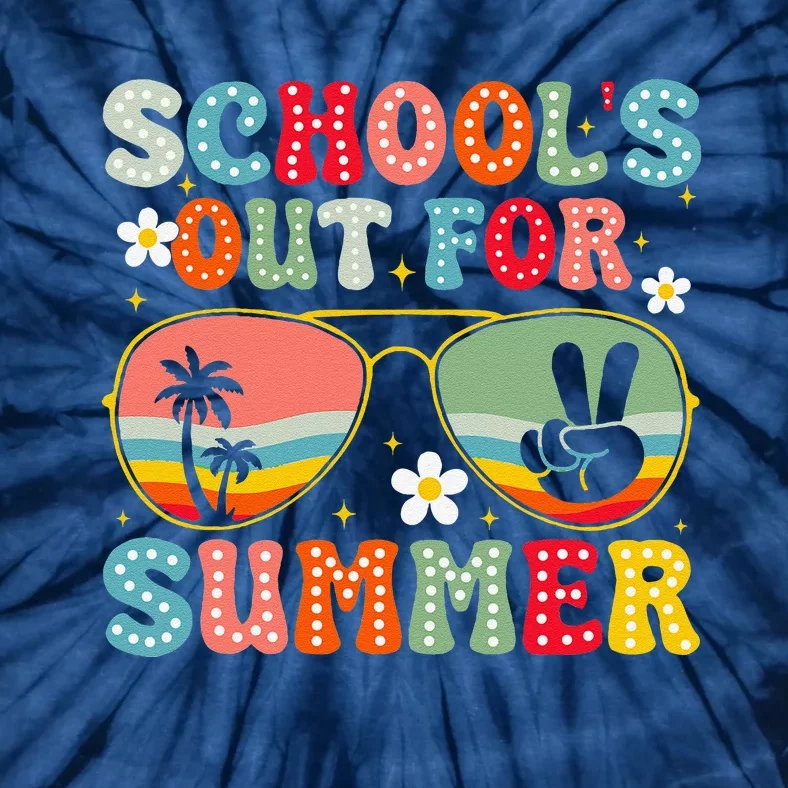 Retro Schools Out For Summer Last Day Of School Teacher Tie-Dye T-Shirt