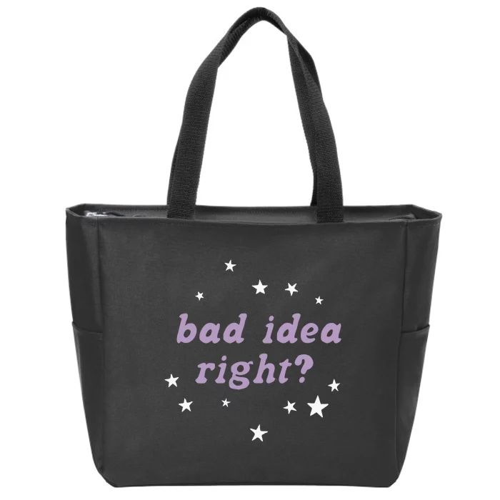 Retro Star Olivia Bad Idea Right Zip Tote Bag