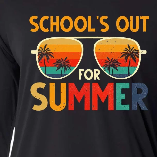 Retro Schools Out For Summer Last Day Of School Cooling Performance Long Sleeve Crew