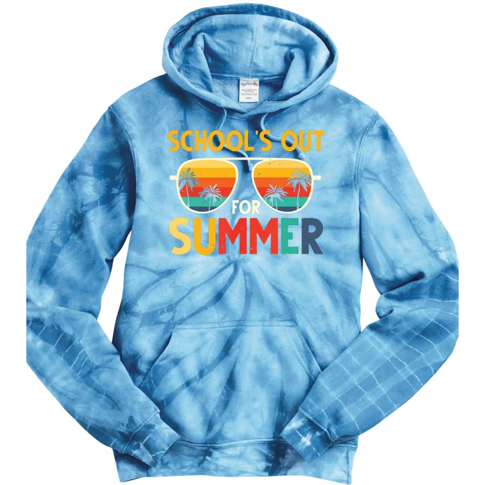 Retro Schools Out For Summer Last Day Of School Teacher Boy Tie Dye Hoodie