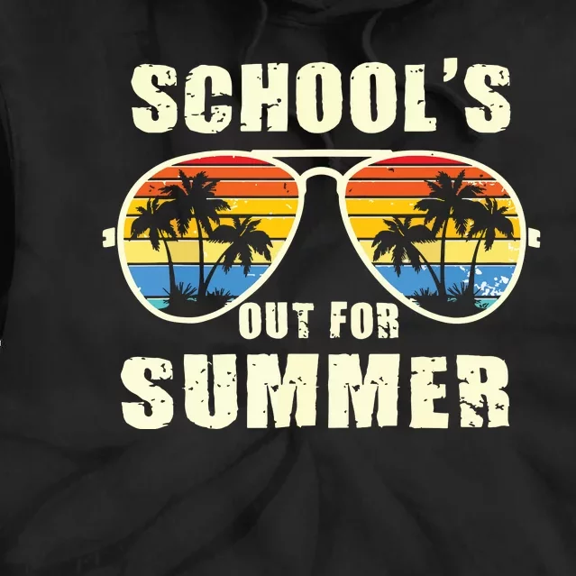 Retro Schools Out For Summer Last Day Of School Teacher Boy Tie Dye Hoodie