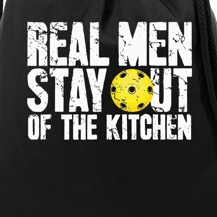 Real Stay Out Of The Kitchen Funny Pickleball Drawstring Bag