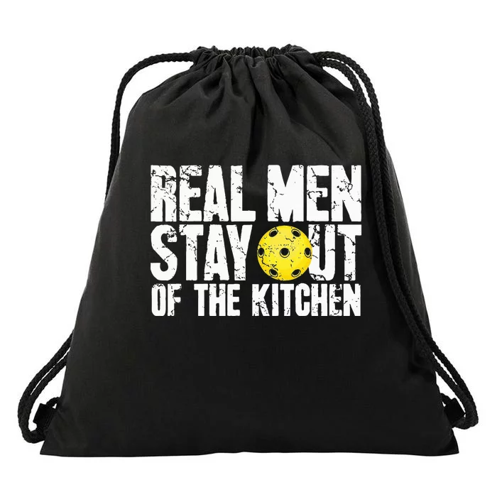 Real Stay Out Of The Kitchen Funny Pickleball Drawstring Bag