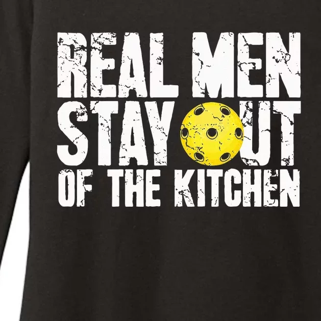 Real Stay Out Of The Kitchen Funny Pickleball Womens CVC Long Sleeve Shirt