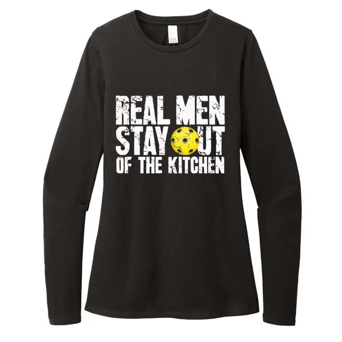 Real Stay Out Of The Kitchen Funny Pickleball Womens CVC Long Sleeve Shirt