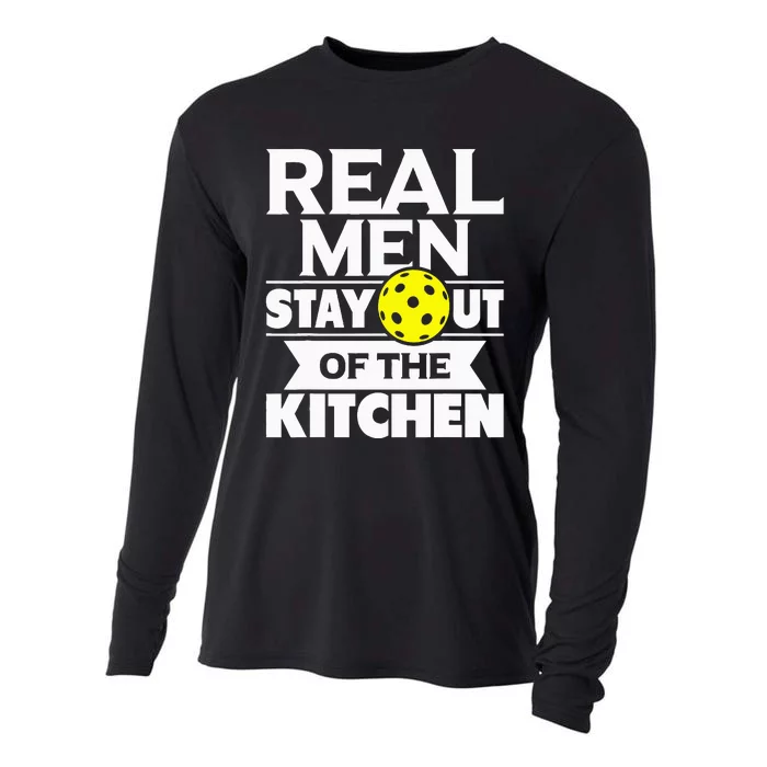 Real  Stay Out Of The Kitchen Funny Pickleball Paddleball Cooling Performance Long Sleeve Crew