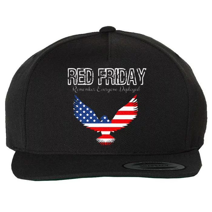 R.E.D. Support Our Troops Wear Red On Friday Wool Snapback Cap