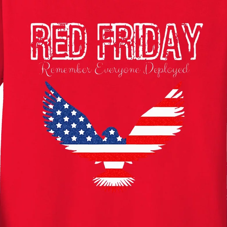 R.E.D. Support Our Troops Wear Red On Friday Kids Long Sleeve Shirt