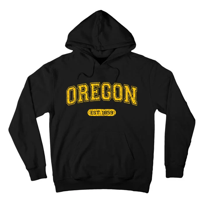 Retro Schoolstyle Oregon 1859 Distressed Tall Hoodie