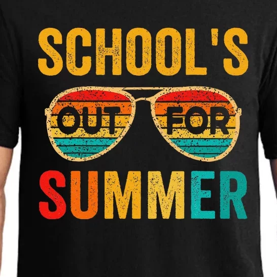 Retro Schools Out For Summer Last Day Of School Teacher Boy Pajama Set