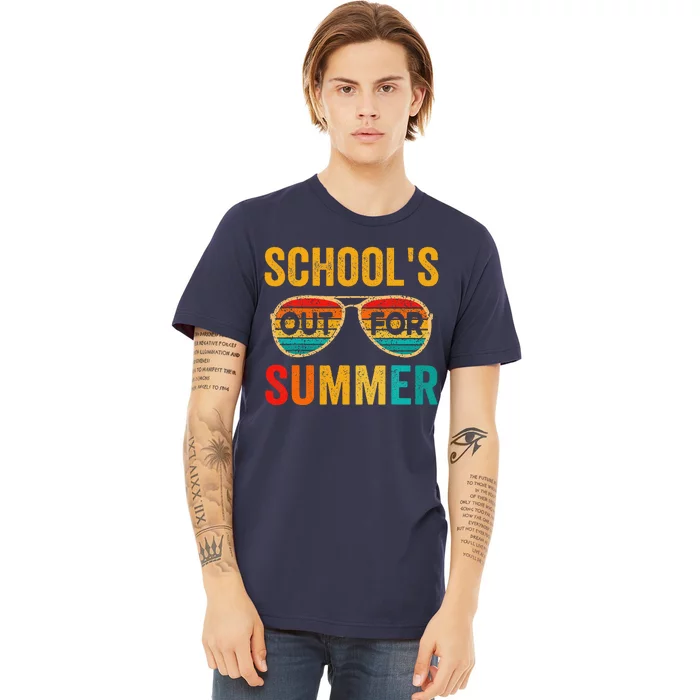 Retro Schools Out For Summer Last Day Of School Teacher Boy Premium T-Shirt