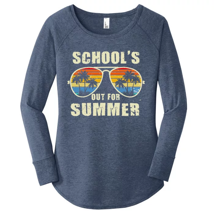 Retro Schools Out For Summer Last Day Of School Teacher Boy Women's Perfect Tri Tunic Long Sleeve Shirt