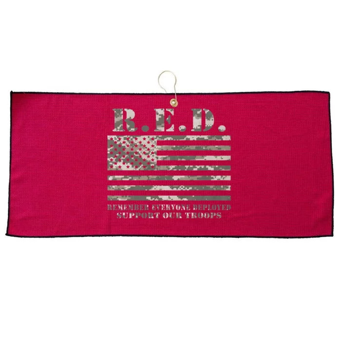 RED Support Our Troops Wear Red On Friday Military Large Microfiber Waffle Golf Towel