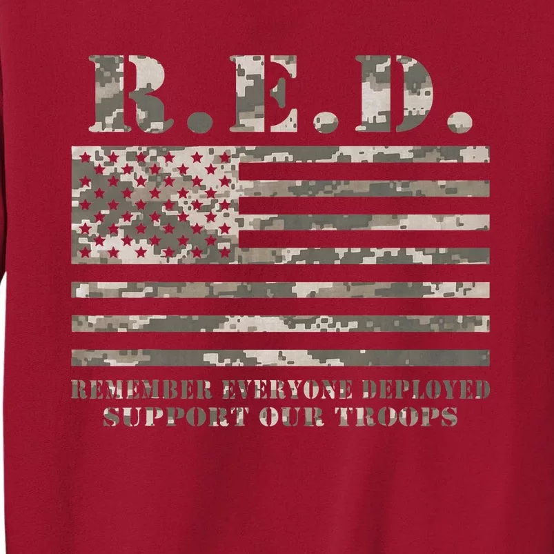 RED Support Our Troops Wear Red On Friday Military Tall Sweatshirt