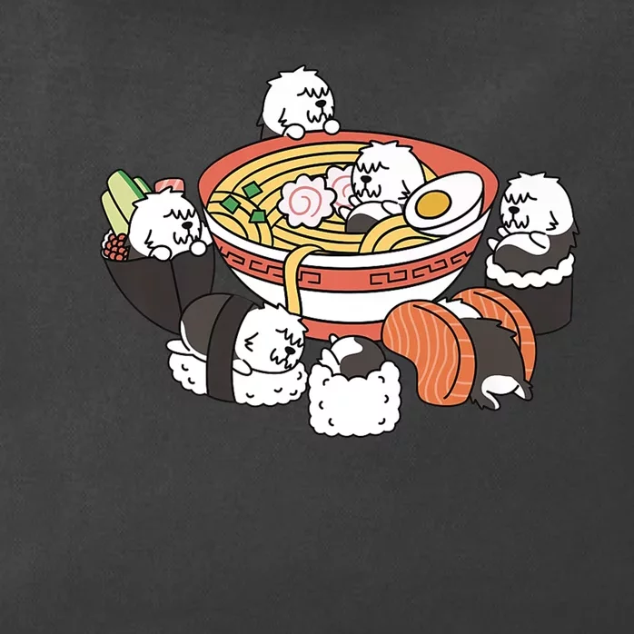 Ramen Sushi Old English Sheepdog Dog Premium Zip Tote Bag