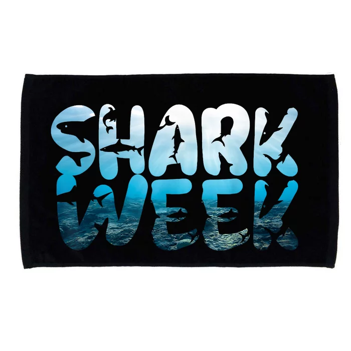 Retro Shark Ocean Biologist Animal Lover Shark Fin Week Microfiber Hand Towel