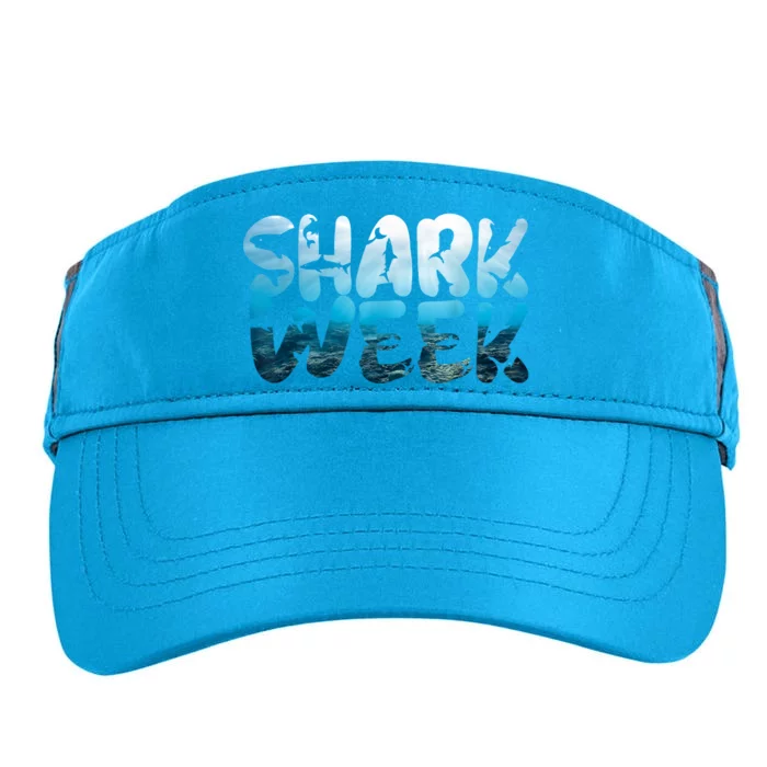 Retro Shark Ocean Biologist Animal Lover Shark Fin Week Adult Drive Performance Visor