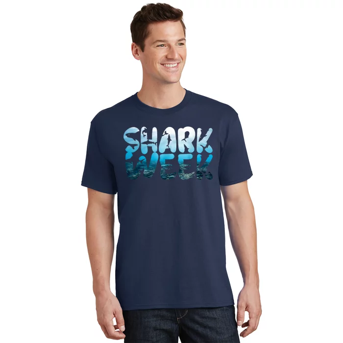 Retro Shark Ocean Biologist Animal Lover Shark Fin Week T-Shirt