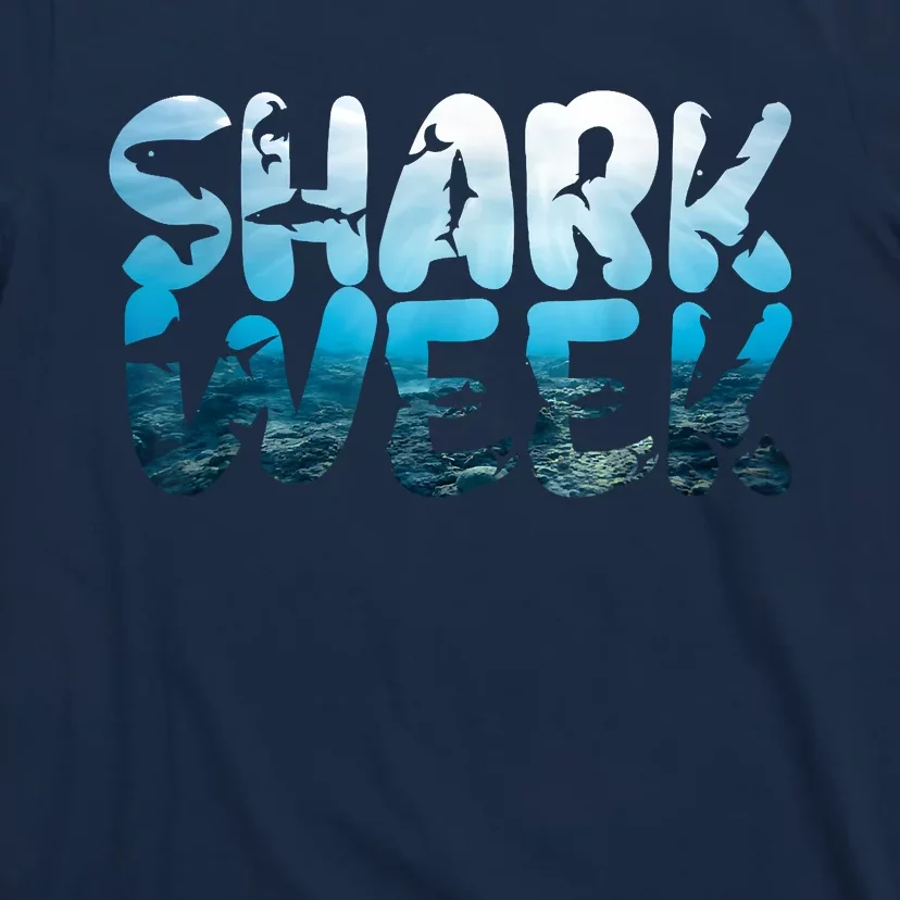 Retro Shark Ocean Biologist Animal Lover Shark Fin Week T-Shirt