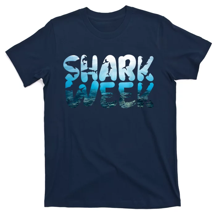 Retro Shark Ocean Biologist Animal Lover Shark Fin Week T-Shirt