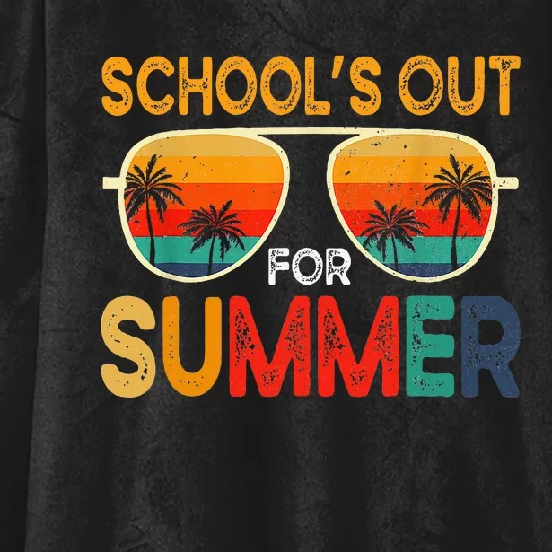 Retro Schools Out For Summer Last Day Of School Teacher Hooded Wearable Blanket