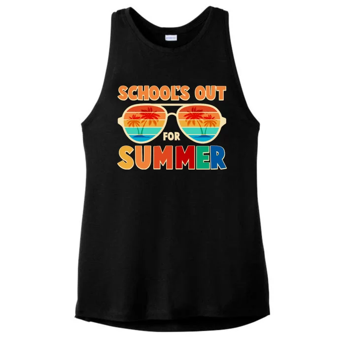 Retro Schools Out For Summer Ladies Tri-Blend Wicking Tank