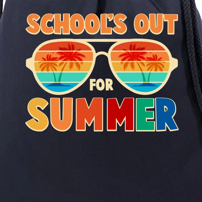 Retro Schools Out For Summer Drawstring Bag