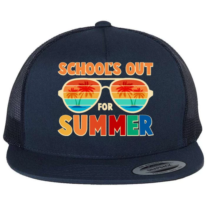 Retro Schools Out For Summer Flat Bill Trucker Hat